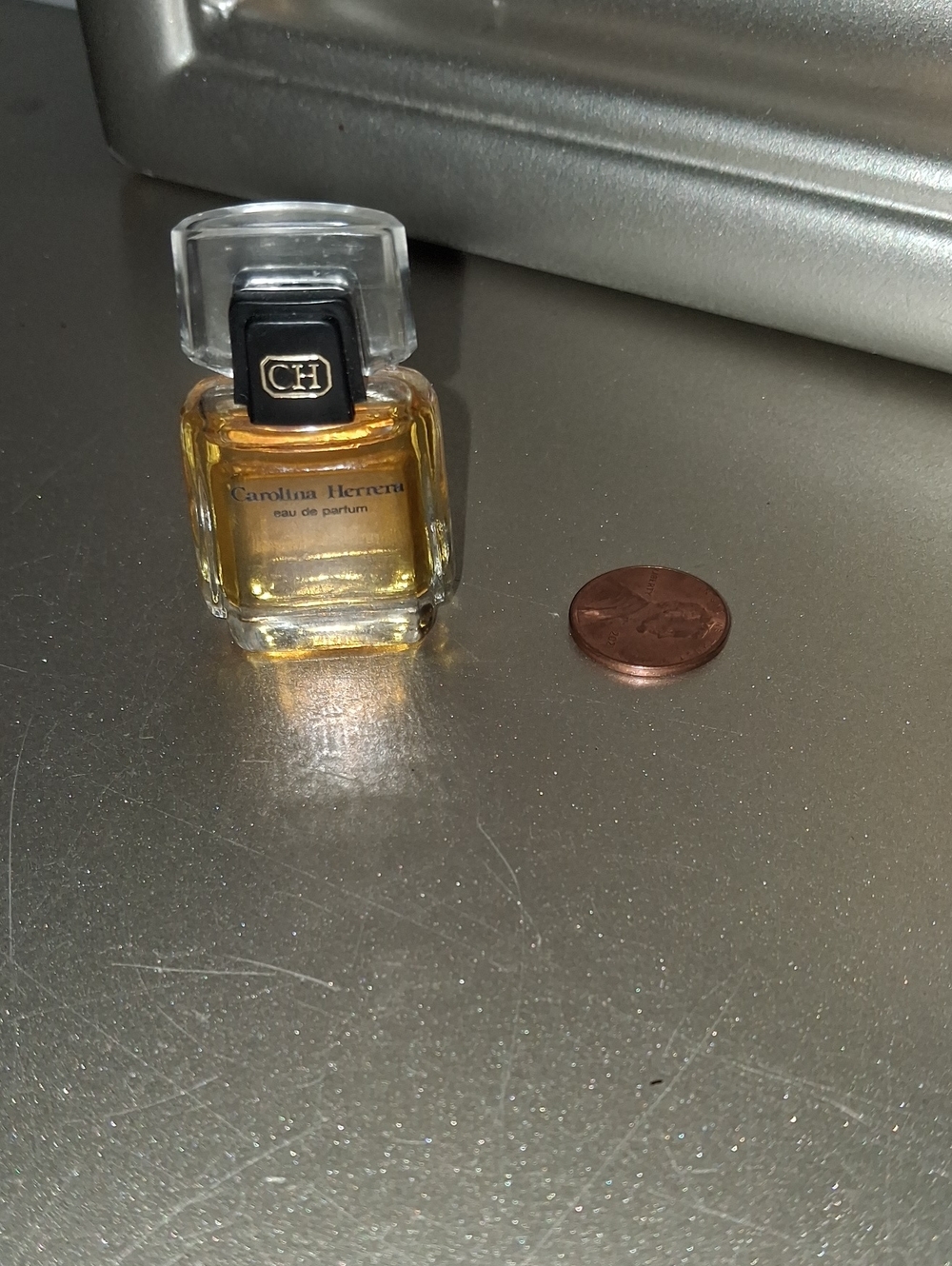 Carolina Herrera Mini Perfume Bottle in Amber and Clear Glass